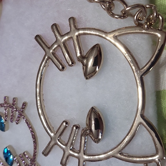 Betsey Johnson Pink and Blue Cat Face Jewelry Set - Picture 6 of 9